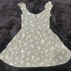 Hollister Sage Floral Mini Dress